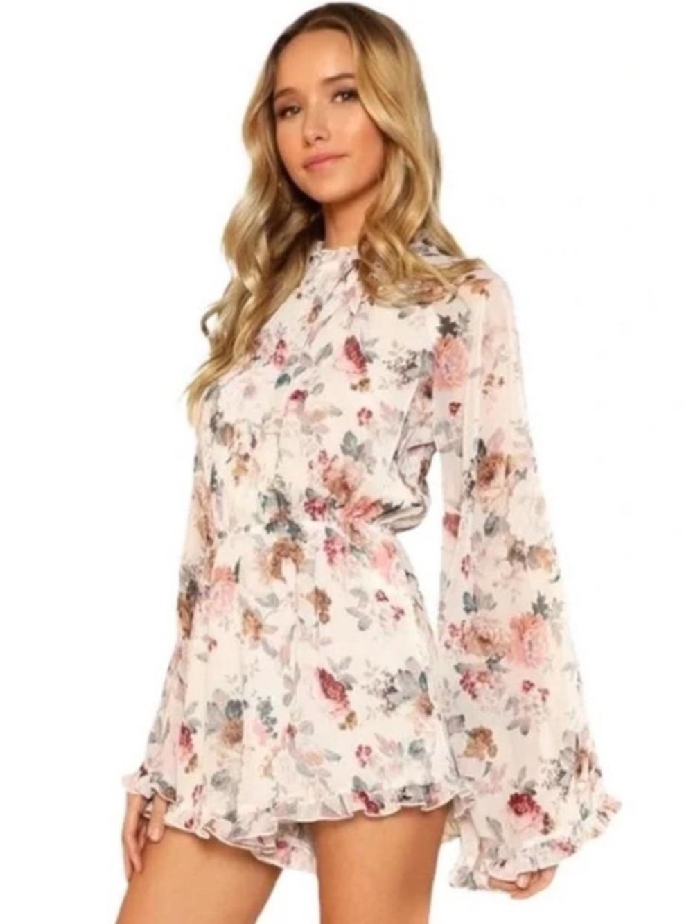 Floral Long Sleeve Romper S